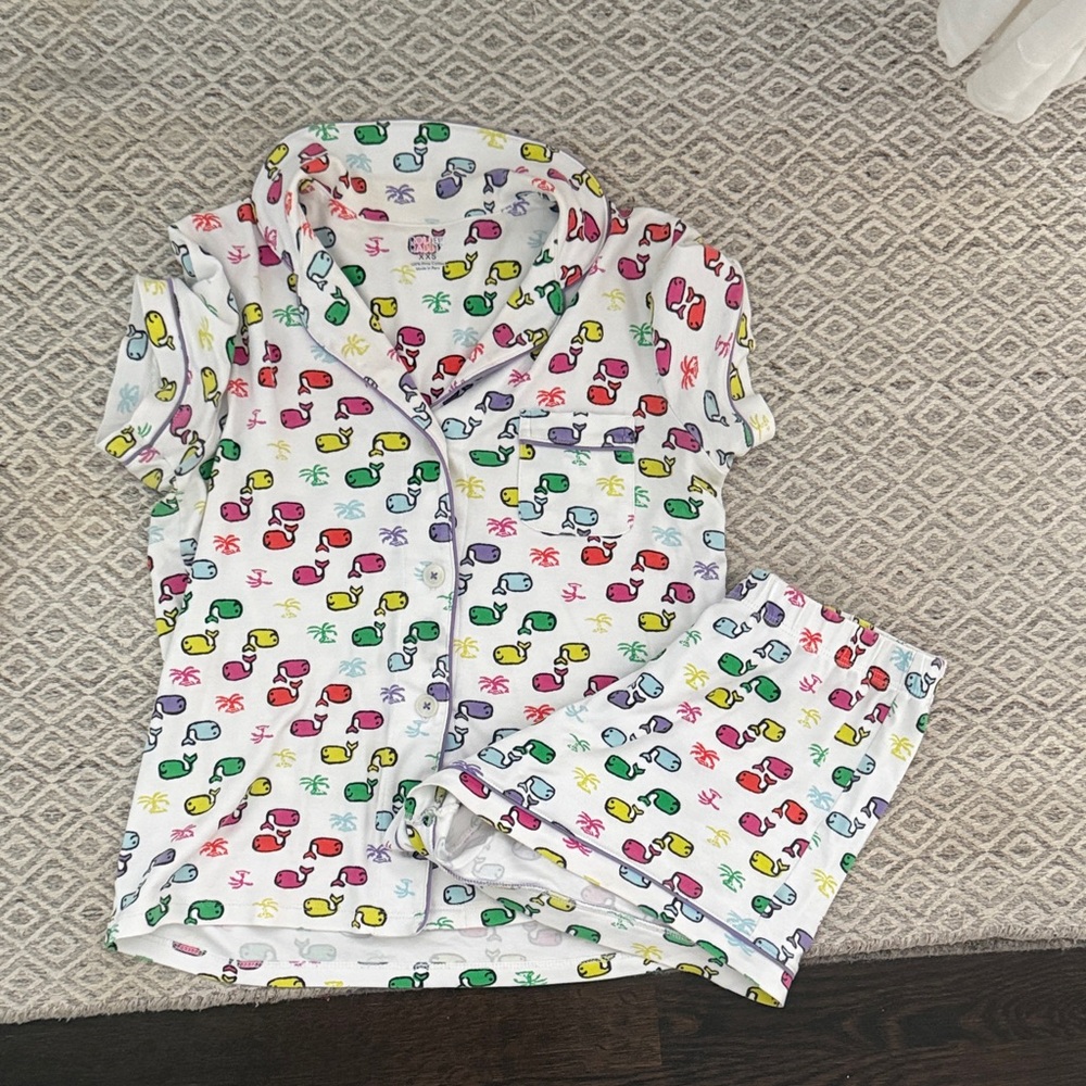 Roller Rabbit rainbow whale Pajama Set